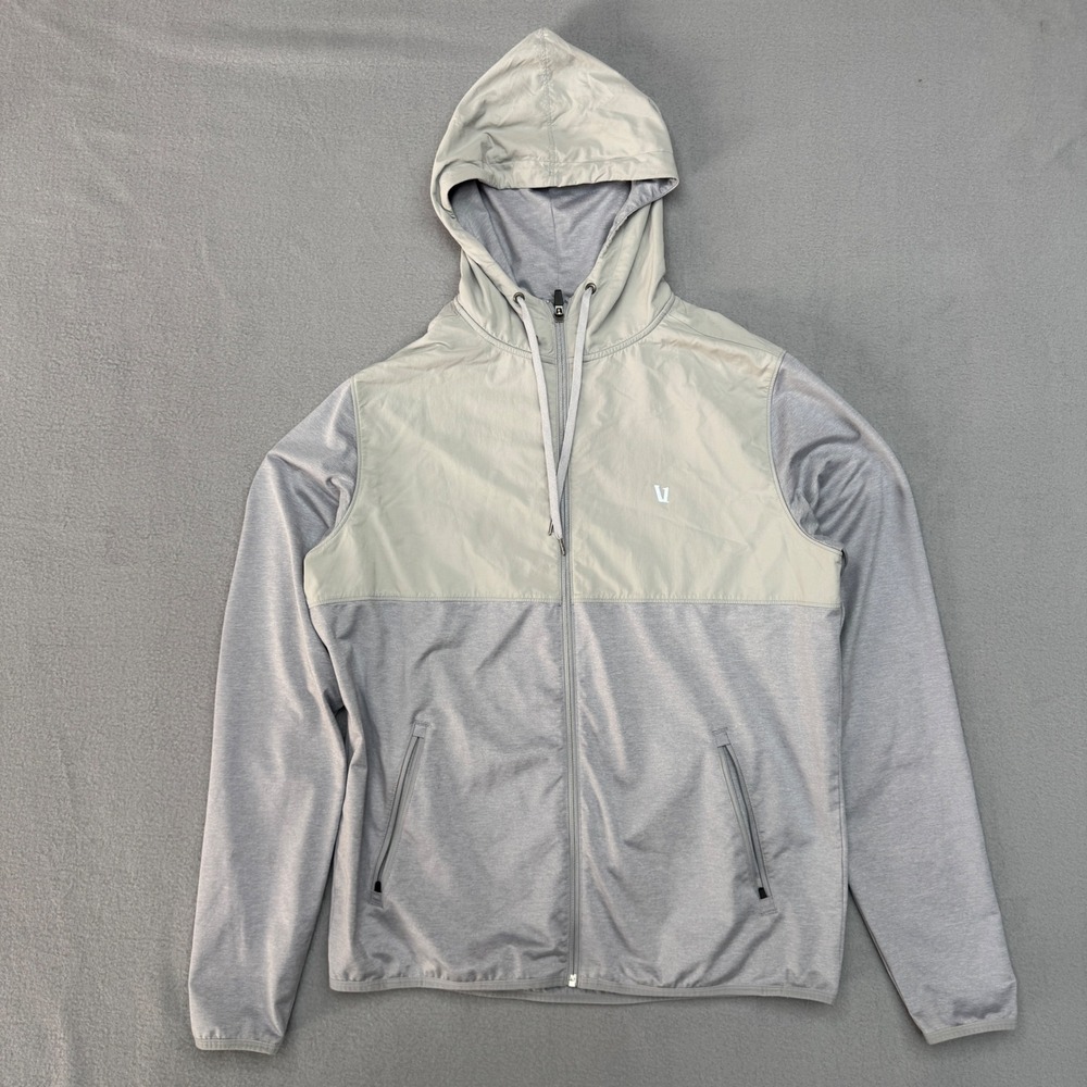 Vuori Sunday Element Jacket Mens Large Gray Zip Hoodie Stretch Athleisure Track